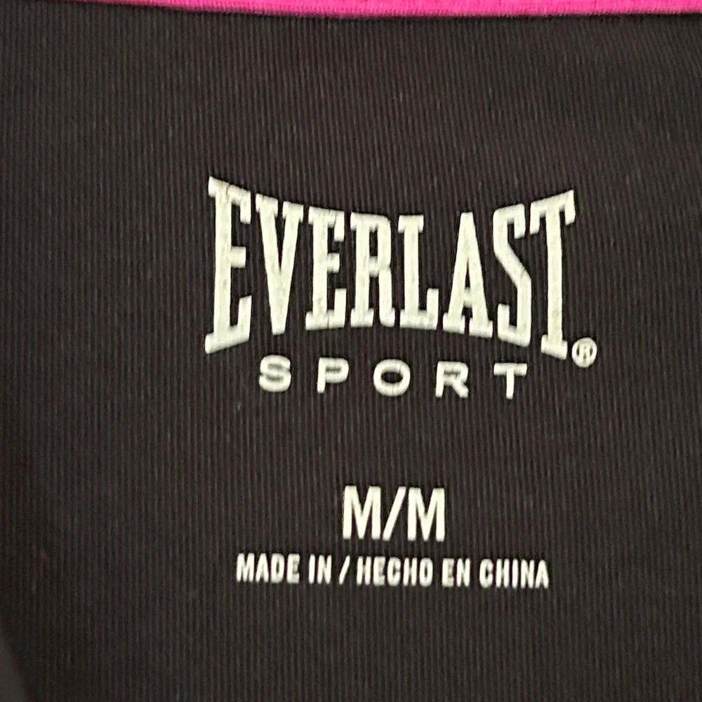 Everlast Sport Women's Full Zip Performance Jacket M Black Pink Workout Athletic